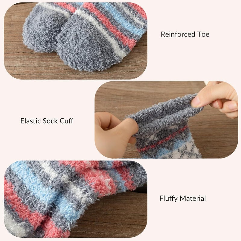 Premillow Womens Fuzzy Socks Fluffy Socks Women Winter Cozy Sock Warm Slipper Home Sleeping Sock for Women - Image 3